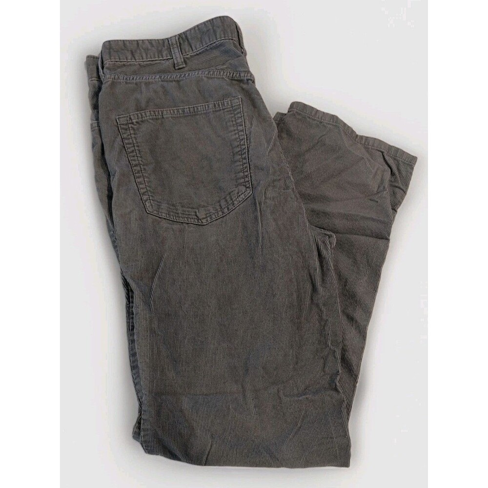 Lands End Pants Adult 34 x 31 Light Gray Corduroy Traditional Fit